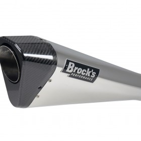 BROCKS 15" PENTA-CARBON REPLACEMENT MUFFLER (BLACK) FOR HAYABUSA (99-24), B-KING (08-11), GSX-R1000 (01-08), ZX-10R (11-15), AND ZX-10R (06-07) PART # 382747