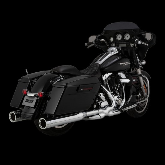 VANCE & HINES OVERSIZED 450 DESTROYER CHROME SLIP-ONS EXHAUST FOR HARLEY-DAVIDSON TOURING MODELS 1995-2016 PART # 16553