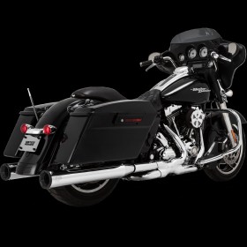 VANCE & HINES ELIMINATOR 400 CHROME/BLACK SLIP-ONS EXHAUST FOR HARLEY-DAVIDSON TOURING MODELS 2009-2016 PART # 16706