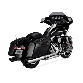 VANCE & HINES TWIN SLASH ROUND CHROME SLIP-ONS EXHAUST FOR HARLEY-DAVIDSON TOURING MODELS 2009-2016 PART # 16672