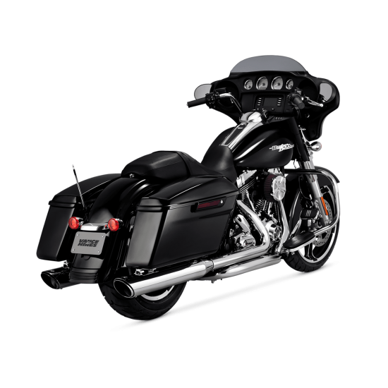 VANCE & HINES TWIN SLASH ROUND CHROME SLIP-ONS EXHAUST FOR HARLEY-DAVIDSON TOURING MODELS 2009-2016 PART # 16672