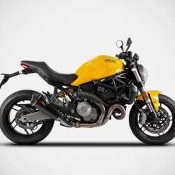 Zard Carbon Racing Silencer With Removable Db Killer For Ducati Monster 821 2018-20 Part # ZD129SSR