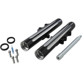 ARLEN NESS FORK LEGS - BLACK ANODIZED - DEEP CUT - DUAL DISC - 00-07 FLT # 06-513