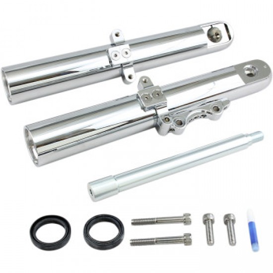 ARLEN NESS FORK LEGS - CHROME - HOT LEGS - CUSTOM SINGLE DISC - SMOOTH - 00-07 # 06-522 ARLEN NESS FORK LEGS - CHROME - HOT LEGS - CUSTOM SINGLE DISC - SMOOTH - 00-07 # 06-522