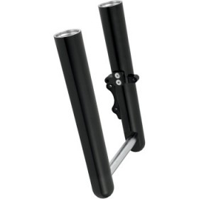 ARLEN NESS FORK LEGS - BLACK ANODIZED - HOT LEGS - CUSTOM SINGLE DISC - SMOOTH - 00-06 FLST # 06-555