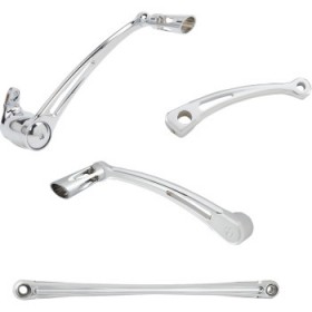 ARLEN NESS DEEP CUT FOOT CONTROL KIT W/ TOE SHIFTER - CHROME # 420-109