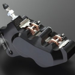 Abm Brake Caliper Isaac4 4-Piston Right Black Part # 100286-F15