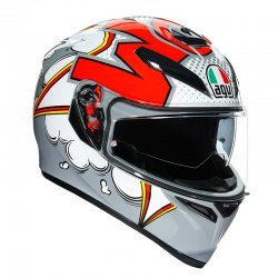 Agv K-3 Sv Bubble Grey White Red Helmet