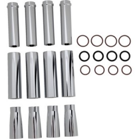 ARLEN NESS PUSHROD TUBE COVER KIT DEEP CUT® CHROME TWIN CAM # 03-630