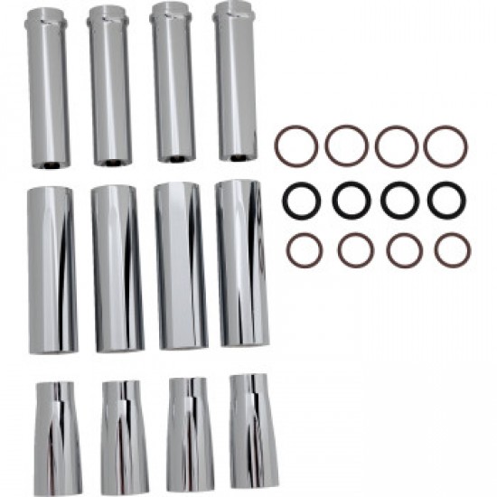 ARLEN NESS PUSHROD TUBE COVER KIT DEEP CUT® CHROME TWIN CAM # 03-630