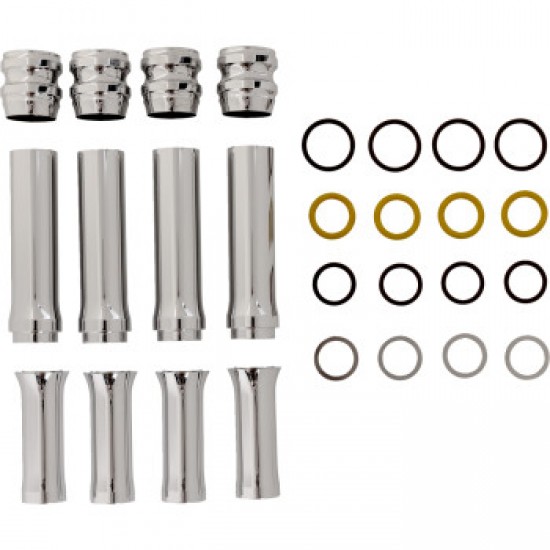 ARLEN NESS PUSHROD TUBE COVER KIT - 10 GAUGE - CHROME - M8 # 03-642