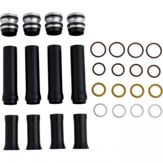 ARLEN NESS PUSHROD TUBE COVER KIT - 10 GAUGE - BLACK - M8 # 03-643