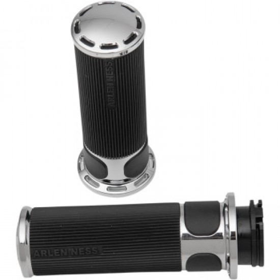 ARLEN NESS GRIPS - SLOT TRACK - CABLE - CHROME # 07-300 ARLEN NESS GRIPS - SLOT TRACK - CABLE - CHROME # 07-300
