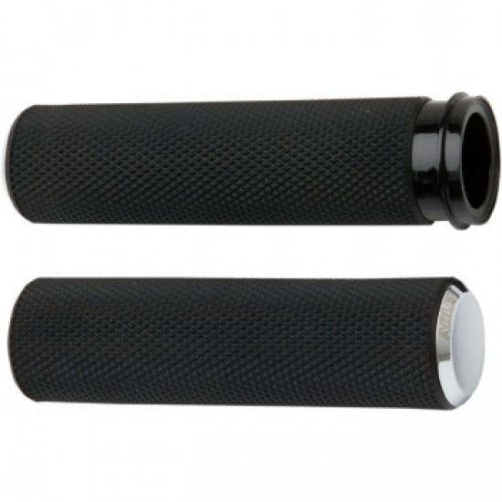 ARLEN NESS GRIPS - KNURLED - CABLE - CHROME # 07-324 ARLEN NESS GRIPS - KNURLED - CABLE - CHROME # 07-324
