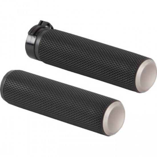 ARLEN NESS GRIPS - KNURLED - CABLE - TITANIUM # 07-338 ARLEN NESS GRIPS - KNURLED - CABLE - TITANIUM # 07-338
