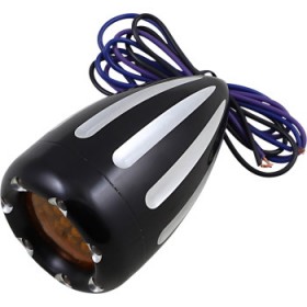 ARLEN NESS TURN SIGNALS - LED - DEEP CUT - BLACK/AMBER - AMBER RING # 12-753