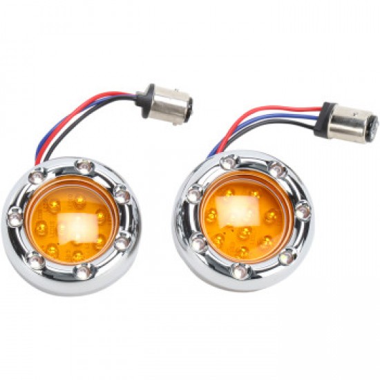 ARLEN NESS LED LIGHT KIT FOR FACTORY TURN SIGNAL HOUSING - AMBER/WHITE - CHROME # 12-757 ARLEN NESS LED LIGHT KIT FOR FACTORY TURN SIGNAL HOUSING - AMBER/WHITE - CHROME # 12-757