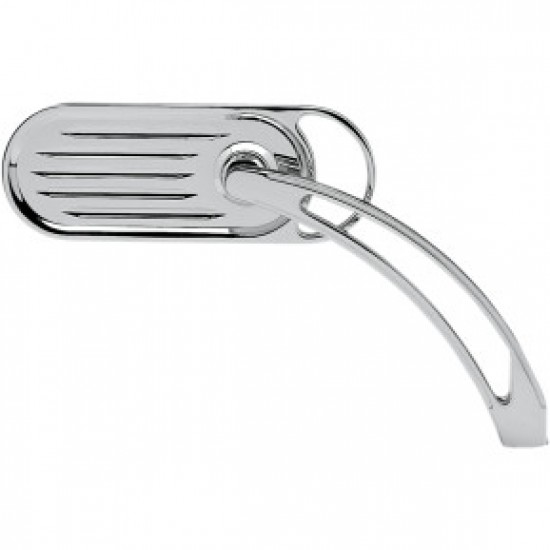 ARLEN NESS MIRROR - SIDE VIEW - GROOVED SLINGSHOT - OVAL - CHROME # 13-040 ARLEN NESS MIRROR - SIDE VIEW - GROOVED SLINGSHOT - OVAL - CHROME # 13-040