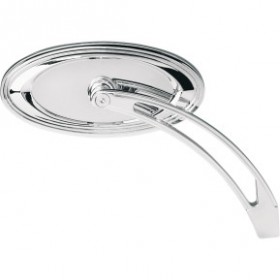 ARLEN NESS MIRROR - SIDE VIEW - STEPPED - OVAL - CHROME # 13-044