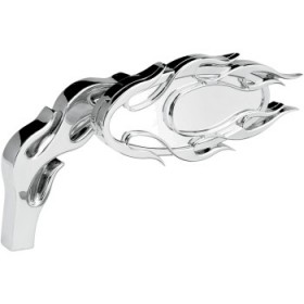 ARLEN NESS MIRROR - MICRO - FLAMED - SIDE VIEW - OVAL - CHROME - RIGHT # 13-071