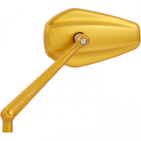 ARLEN NESS MIRROR - MINI/STOCKER - SIDE VIEW - HEXAGON - GOLD - LEFT # 13-151 ARLEN NESS MIRROR - MINI/STOCKER - SIDE VIEW - HEXAGON - GOLD - LEFT # 13-151