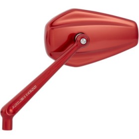 ARLEN NESS MIRROR - MINI/STOCKER - SIDE VIEW - HEXAGON - RED - LEFT # 13-152