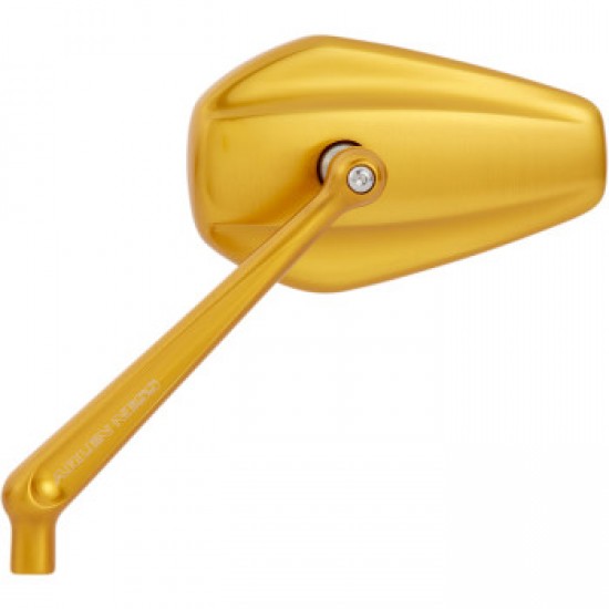 ARLEN NESS MIRROR - MINI/STOCKER - SIDE VIEW - HEXAGON - GOLD - RIGHT # 13-154 ARLEN NESS MIRROR - MINI/STOCKER - SIDE VIEW - HEXAGON - GOLD - RIGHT # 13-154