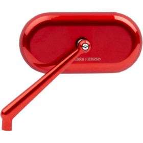 ARLEN NESS MIRROR - SIDE VIEW - OVAL - RED - LEFT # 13-176