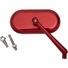 ARLEN NESS MIRROR - SIDE VIEW - OVAL - RED - RIGHT # 13-179