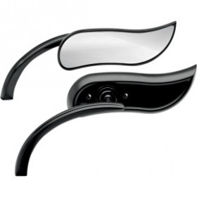 ARLEN NESS MIRROR - MICRO - UPSWEPT - SIDE VIEW - CAT EYE - BLACK - RIGHT # 13-405