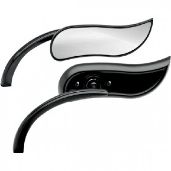 ARLEN NESS MIRROR - MICRO - UPSWEPT - SIDE VIEW - CAT EYE - BLACK - RIGHT # 13-405