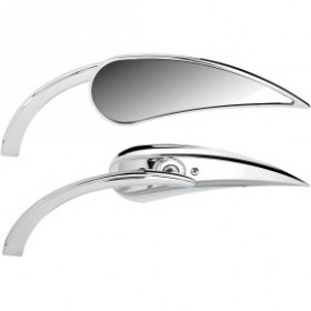ARLEN NESS MIRROR - MICRO - RAD 2 - SIDE VIEW - TEARDROP - CHROME - LEFT # 13-410