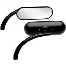 ARLEN NESS MIRROR - MICRO - MINI - SIDE VIEW - OVAL - BLACK - LEFT # 13-412