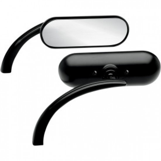 ARLEN NESS MIRROR - MICRO - MINI - SIDE VIEW - OVAL - BLACK - LEFT # 13-412 ARLEN NESS MIRROR - MICRO - MINI - SIDE VIEW - OVAL - BLACK - LEFT # 13-412