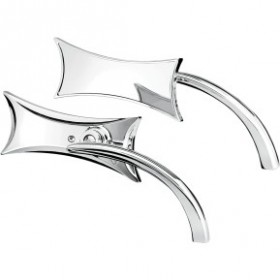 ARLEN NESS MIRROR - MICRO - FOUR-POINT - SIDE VIEW - RECTANGLE - CHROME - LEFT # 13-416