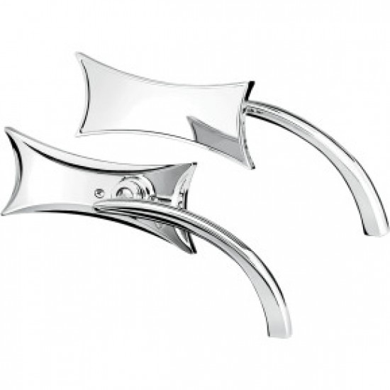 ARLEN NESS MIRROR - MICRO - FOUR-POINT - SIDE VIEW - RECTANGLE - CHROME - LEFT # 13-416