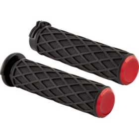 ARLEN NESS GRIPS - DIAMOND - CABLE - RED # 500-015