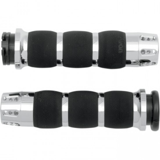 AVON GRIPS - GATLIN - AIR CUSHIONED - CHROME # AIR-90-GAT AVON GRIPS - GATLIN - AIR CUSHIONED - CHROME # AIR-90-GAT