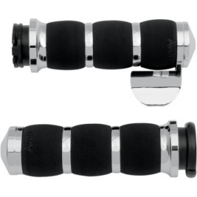AVON GRIPS 3-RING AIR CUSHIONED GRIPS - THROTTLE BOSS - CHROME # AIR-90-BOSS