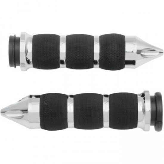 AVON GRIPS - SPIKE AIR - CUSHIONED - TBW - CHROME # AIR-90-CH-FL-SP AVON GRIPS - SPIKE AIR - CUSHIONED - TBW - CHROME # AIR-90-CH-FL-SP