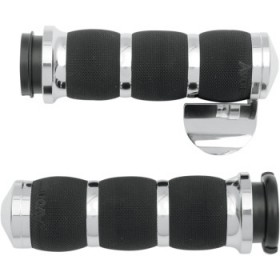 AVON GRIPS 3-RING AIR CUSHIONED GRIPS - TBW - THROTTLE BOSS - CHROME # AIR-90-CH-FLY-B