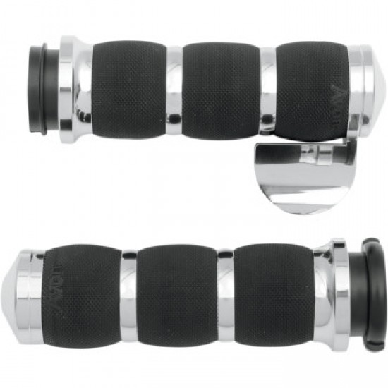AVON GRIPS 3-RING AIR CUSHIONED GRIPS - TBW - THROTTLE BOSS - CHROME # AIR-90-CH-FLY-B AVON GRIPS 3-RING AIR CUSHIONED GRIPS - TBW - THROTTLE BOSS - CHROME # AIR-90-CH-FLY-B