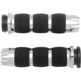 AVON GRIPS - EXCALIBUR - AIR CUSHIONED - TBW - CHROME # AIR-90-FLY-EX