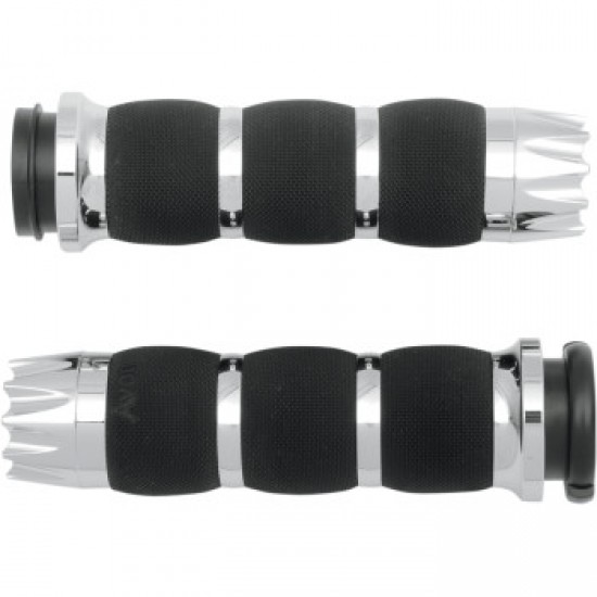AVON GRIPS - EXCALIBUR - AIR CUSHIONED - TBW - CHROME # AIR-90-FLY-EX AVON GRIPS - EXCALIBUR - AIR CUSHIONED - TBW - CHROME # AIR-90-FLY-EX
