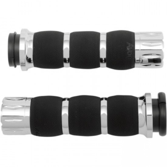 AVON GRIPS - RIVAL - AIR CUSHIONED - TBW - CHROME # AIR-90-FLY-RIV AVON GRIPS - RIVAL - AIR CUSHIONED - TBW - CHROME # AIR-90-FLY-RIV