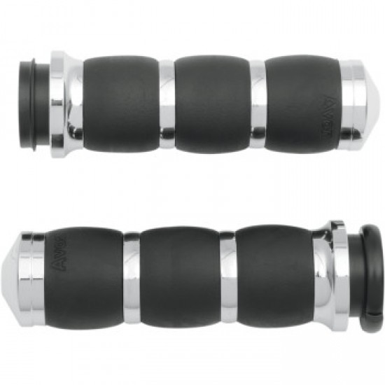 AVON 3-RING VELVET AIR GRIPS - TBW - CHROME # AIR-93-FLY