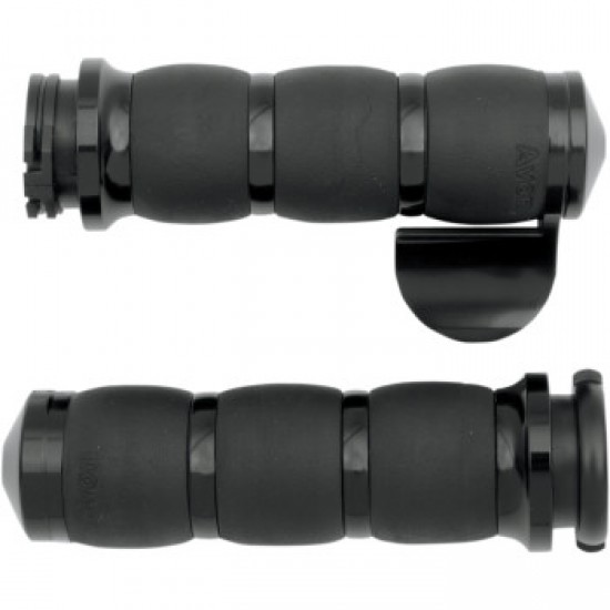 AVON GRIPS 3-RING VELVET AIR GRIPS - THROTTLE BOSS - BLACK # AIR-96-BOSS
