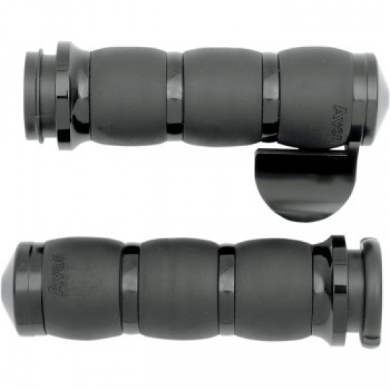 AVON GRIPS 3-RING VELVET AIR GRIPS - TBW - THROTTLE BOSS - BLACK # AIR-96-FLY-BOSS
