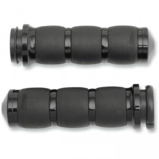 AVON 3-RING VELVET AIR GRIPS - TBW - BLACK # AIR-96-FLY