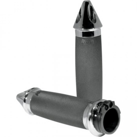 AVON GRIPS - CUSTOM - SPIKE END - CHROME # CC-85-CH-SPIKE AVON GRIPS - CUSTOM - SPIKE END - CHROME # CC-85-CH-SPIKE